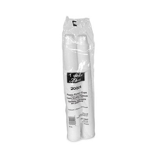 Pactiv Evergreen Plastic Portion Cup, 1 oz, Translucent, 200/Sleeve, 25 Sleeves/Carton (YS100)