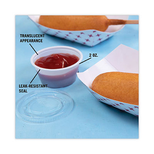Pactiv Evergreen Plastic Portion Cup, 2 oz, Translucent, 200/Bag, 12 Bags/Carton (YS200)