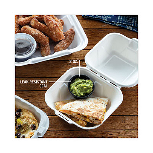 Pactiv Evergreen Plastic Portion Cup, 2 oz, Black, 200/Bag, 12 Bags/Carton (YS200E)