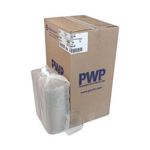 Pactiv Evergreen EarthChoice Square Recycled Bowl Flat Lid, 5.5 x 5.5 x 0.75, Clear, Plastic, 504/Carton (YSACLF05)