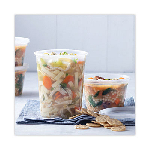 Pactiv Evergreen Newspring DELItainer Microwavable Container, 32 oz, 4.7" Diameter x 5.6" h, Clear, Plastic, 240/Carton (YSD2532)