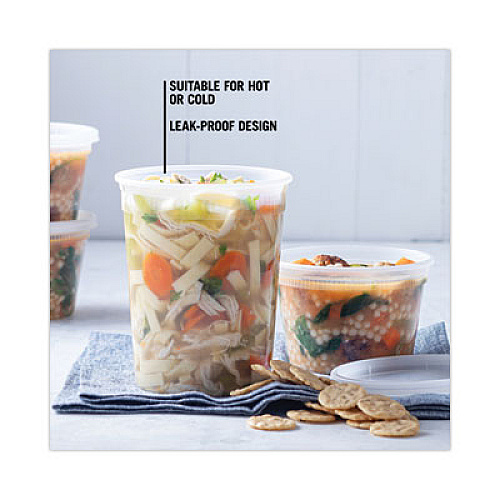Pactiv Evergreen Newspring DELItainer Microwavable Container, 32 oz, 4.7" Diameter x 5.6" h, Clear, Plastic, 240/Carton (YSD2532)