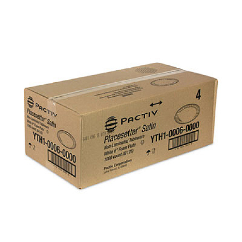Pactiv Evergreen Placesetter Satin Non-Laminated Foam Dinnerware, Plate, 6" dia, White, 1,000/Carton (YTH100060000)