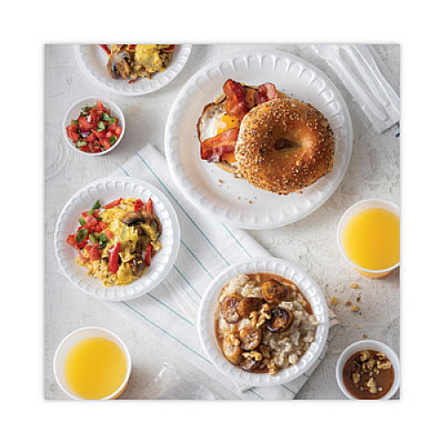 Pactiv Evergreen Placesetter Satin Non-Laminated Foam Dinnerware, Plate, 6" dia, White, 1,000/Carton (YTH100060000)