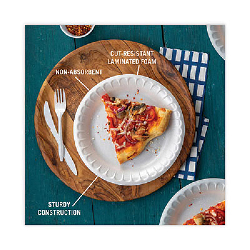 Pactiv Evergreen Placesetter Satin Non-Laminated Foam Dinnerware, Platter, 8.5 x 11.5, White, 500/Carton (YTH100430000)