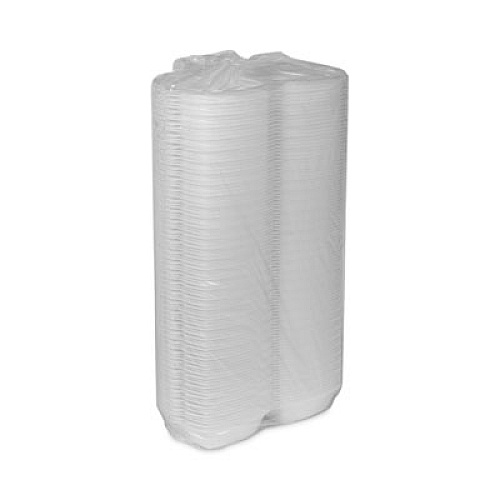 Pactiv Evergreen Foam Hinged Lid Container, Single Tab Lock, 5 x 5 x 2.5, White, 500/Carton (YTH100790000)