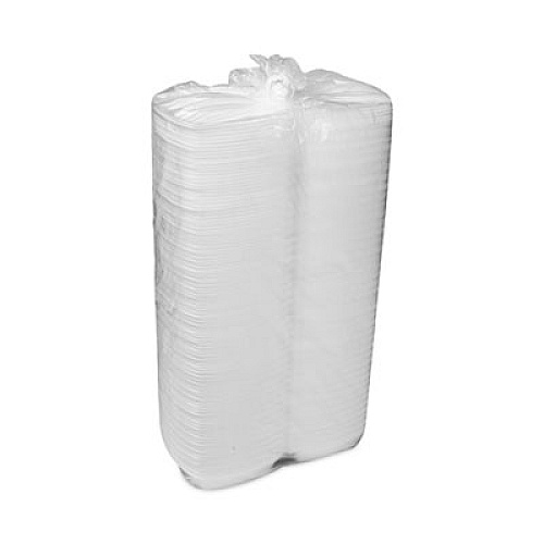 Pactiv Evergreen Foam Hinged Lid Container, Single Tab Lock, 6 x 6 x 3, White, 500/Carton (YTH100800000)