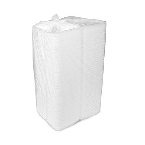 Pactiv Evergreen Foam Hinged Lid Container, Single Tab Lock #205 Utility, 9.2 x 6.5 x 2.8, White, 150/Carton (YTH102050001)