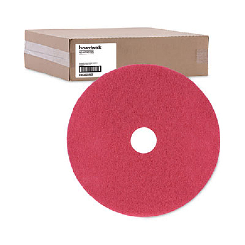 Boardwalk Buffing Floor Pads, 21" Diameter, Red, 5/Carton (4021RED)