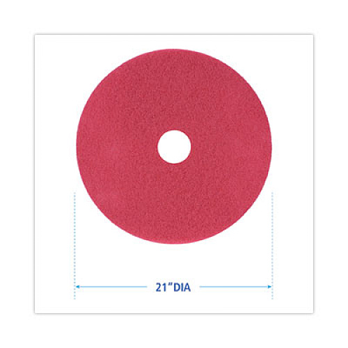 Boardwalk Buffing Floor Pads, 21" Diameter, Red, 5/Carton (4021RED)