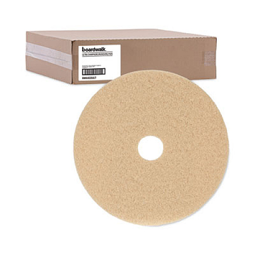 Boardwalk Burnishing Floor Pads, 20" Diameter, Tan, 5/Carton (4020ULT)