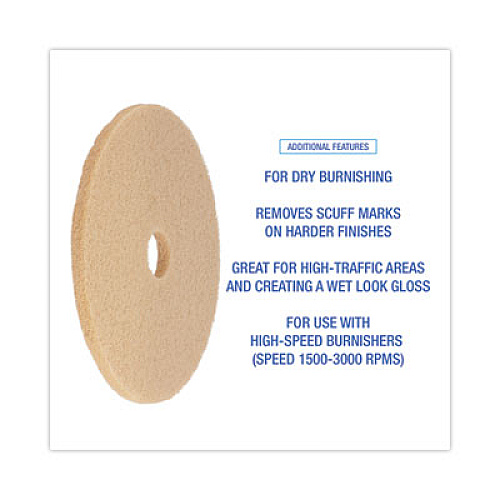 Boardwalk Burnishing Floor Pads, 20" Diameter, Tan, 5/Carton (4020ULT)