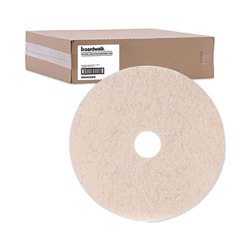 Boardwalk Natural Hog Hair Burnishing Floor Pads, 20" Diameter, Tan, 5/Carton (4020NHE)