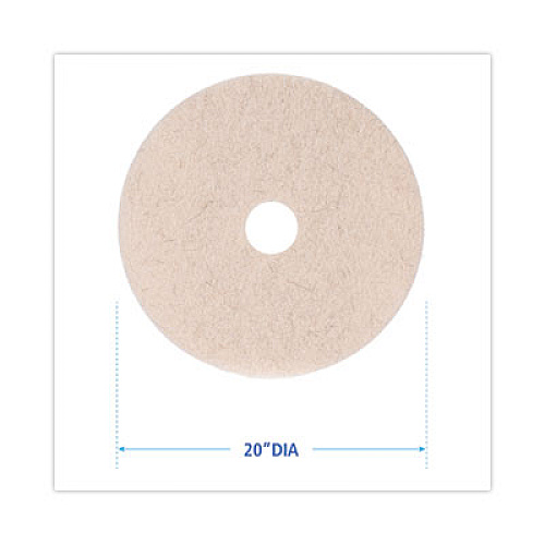 Boardwalk Natural Hog Hair Burnishing Floor Pads, 20" Diameter, Tan, 5/Carton (4020NHE)