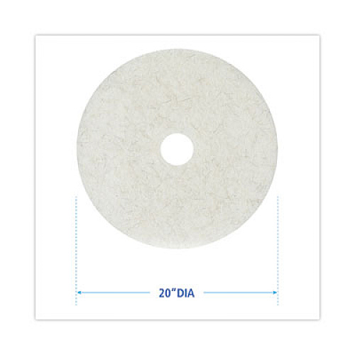 Boardwalk Natural Burnishing Floor Pads, 20" Diameter, White, 5/Carton (4020NAT)