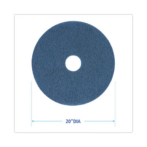 Boardwalk Scrubbing Floor Pads, 20" Diameter, Blue, 5/Carton (4020BLU)