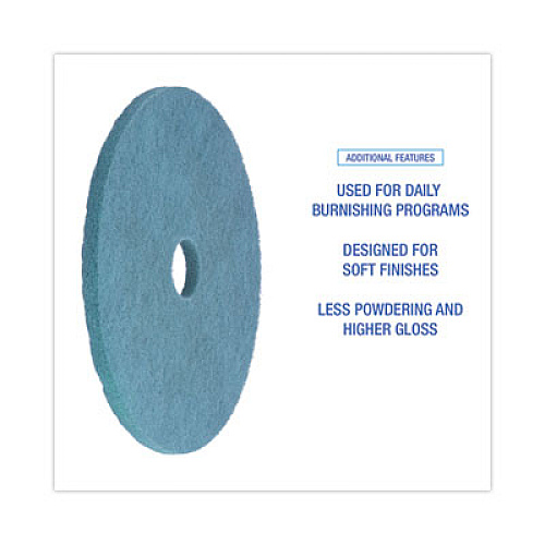 Boardwalk Burnishing Floor Pads, 20" Diameter, Aqua, 5/Carton (4020AQU)
