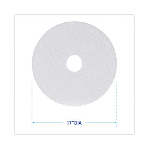 Boardwalk Polishing Floor Pads, 17" Diameter, White, 5/Carton (4017WHI)