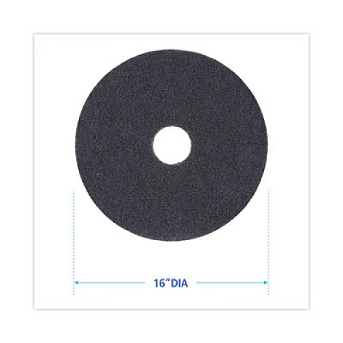 Boardwalk Stripping Floor Pads, 16" Diameter, Black, 5/Carton (4016BLA)
