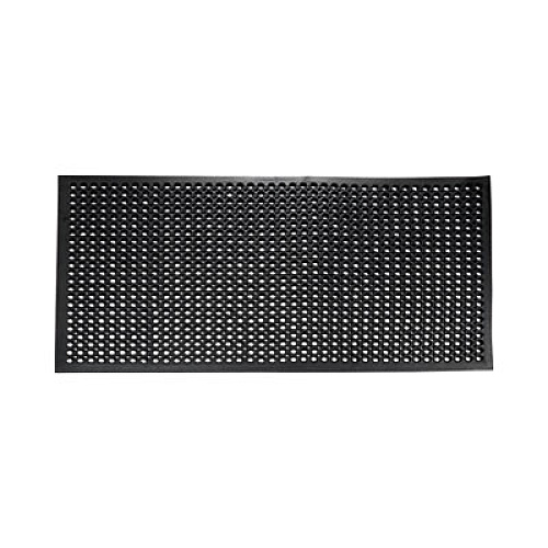 Crown Safewalk-Light Wet/Oily Floor Anti-Fatigue Drainage Mats, 0.5" Thick, 36" x 10 ft, Black Perforated Surface (WSCT31BK)