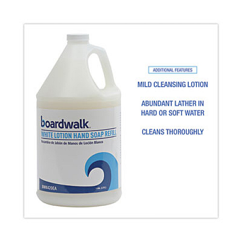 Boardwalk Mild Cleansing Lotion Hand Soap Refill, Cherry Scent, 1 gal Bottle, 4/Carton (420CT)