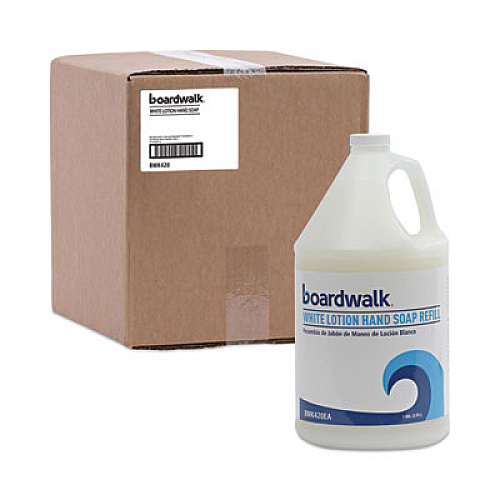 Boardwalk Mild Cleansing Lotion Hand Soap Refill, Cherry Scent, 1 gal Bottle, 4/Carton (420CT)