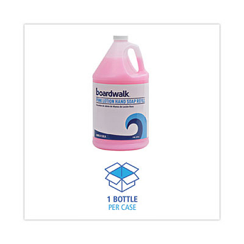 Boardwalk Mild Cleansing Pink Lotion Hand Soap Refill, Cherry Scent, 1 gal Bottle (410EA)