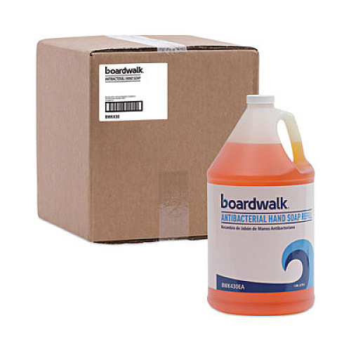 Boardwalk Antibacterial Liquid Soap Refill, Clean Scent, 1 gal Bottle, 4/Carton (430CT)