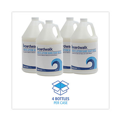Boardwalk Mild Cleansing Lotion Hand Soap Refill, Cherry Scent, 1 gal Bottle, 4/Carton (420CT)