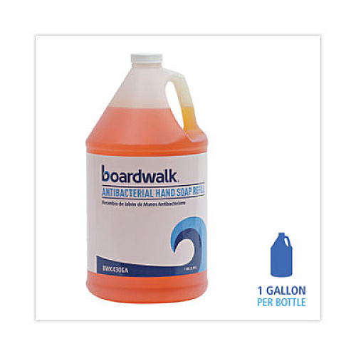 Boardwalk Antibacterial Liquid Soap Refill, Clean Scent, 1 gal Bottle, 4/Carton (430CT)