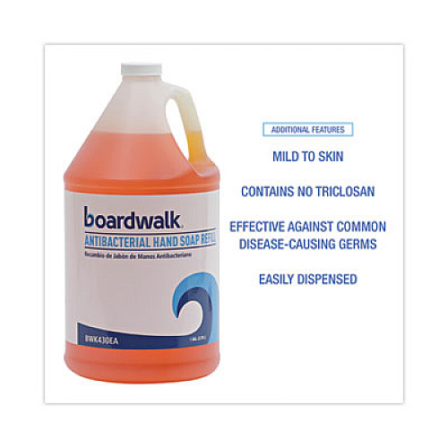 Boardwalk Antibacterial Liquid Soap Refill, Clean Scent, 1 gal Bottle, 4/Carton (430CT)