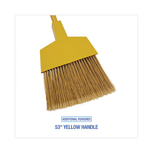 Boardwalk Poly Bristle Angler Broom, 53" Handle, Yellow, 12/Carton (932M)