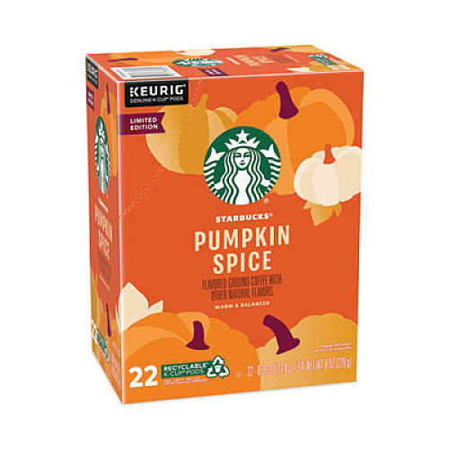 Starbucks Pumpkin Spice Coffee, K-Cups, 22/Box, 4 Boxes/Carton (12412028CT)