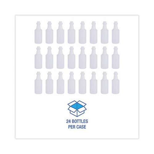 Boardwalk Easy-Grip Plastic Spray Bottle, 16 oz, Clear, 24/Carton (00016)