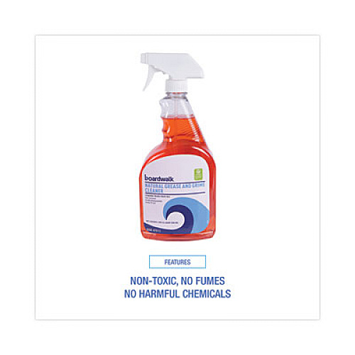 Boardwalk Natural Grease and Grime Cleaner, Unscented, 32 oz Spray Bottle, 12/Carton (47612)