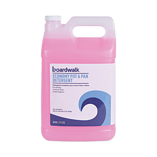 Boardwalk Industrial Strength Pot and Pan Hand Dishwashing Detergent, Herbal Scent, 1 gal Bottle, 4/Carton (77128)
