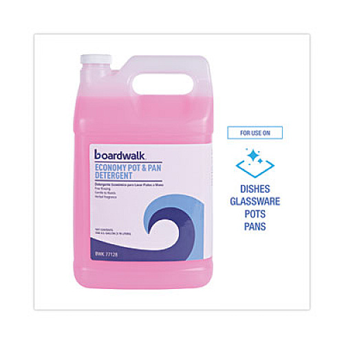 Boardwalk Industrial Strength Pot and Pan Hand Dishwashing Detergent, Herbal Scent, 1 gal Bottle, 4/Carton (77128)