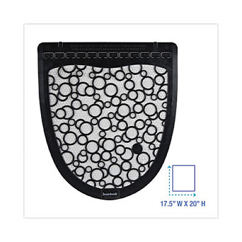 Boardwalk Disposable Urinal Floor Mat 2.0, Shield-Shaped, Black/White Slip-Resistant Surface, 17.5" x 20", 6/Carton (UMBW)