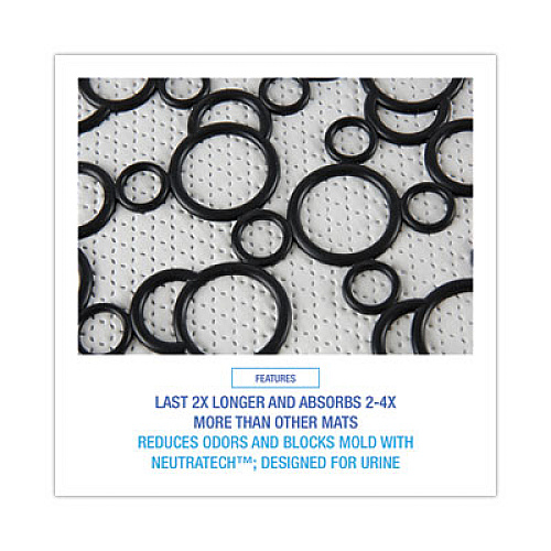 Boardwalk Disposable Urinal Floor Mat 2.0, Shield-Shaped, Black/White Slip-Resistant Surface, 17.5" x 20", 6/Carton (UMBW)