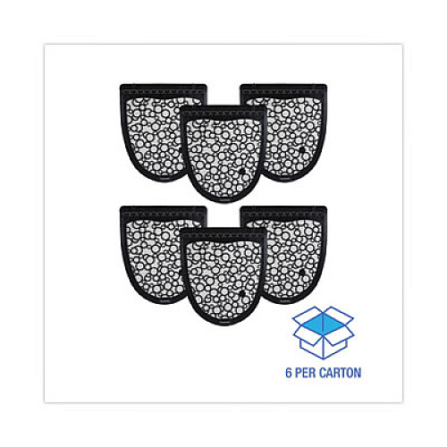 Boardwalk Disposable Urinal Floor Mat 2.0, Shield-Shaped, Black/White Slip-Resistant Surface, 17.5" x 20", 6/Carton (UMBW)