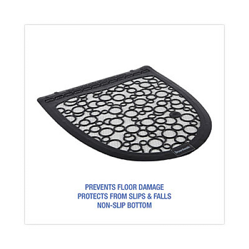 Boardwalk Disposable Urinal Floor Mat 2.0, Shield-Shaped, Black/White Slip-Resistant Surface, 17.5" x 20", 6/Carton (UMBW)