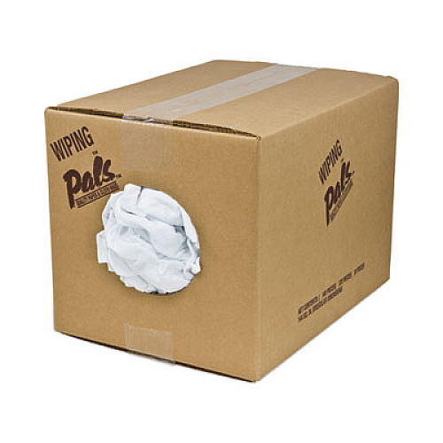 HOSPECO Reclaimed White Knit Rags, 10 lb/Carton (34010)