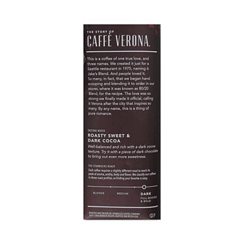 Starbucks Coffee, Caffe Verona, 1 lb Bag, 6/Carton (11018131CT)