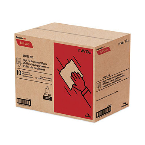 Cascades PRO Tuff-Job Spunlace Towels, Pop Up Box, 9.75 x 16.75, White, 100/Box, 10 Boxes/Carton (W710)
