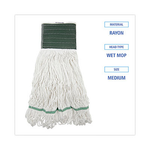 Boardwalk Saddleback Loop End Rayon Mop Head, Rayon, Medium, 14 oz, White, Dozen (SP200M14DZ)