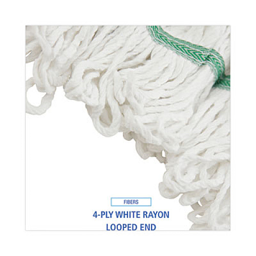 Boardwalk Saddleback Loop End Rayon Mop Head, Rayon, Medium, 14 oz, White, Dozen (SP200M14DZ)