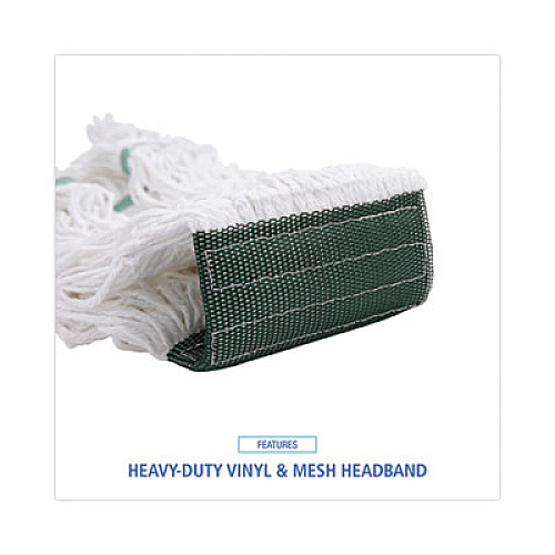 Boardwalk Saddleback Loop End Rayon Mop Head, Rayon, Medium, 14 oz, White, Dozen (SP200M14DZ)
