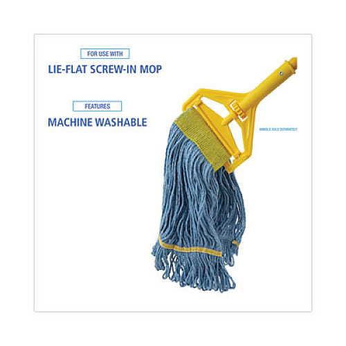 Boardwalk Super Loop Wet Mop Head, Cotton/Synthetic Fiber, 5" Headband, Small Size, Blue, 12/Carton (501BL)