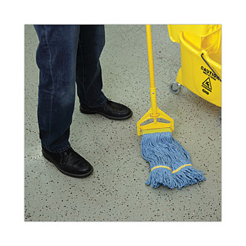 Boardwalk Super Loop Wet Mop Head, Cotton/Synthetic Fiber, 5" Headband, Small Size, Blue, 12/Carton (501BL)