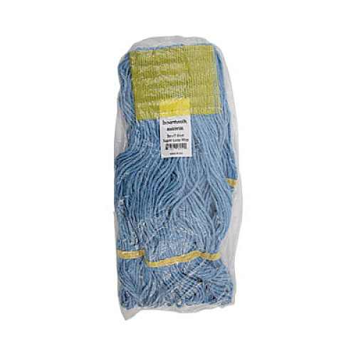 Boardwalk Super Loop Wet Mop Head, Cotton/Synthetic Fiber, 5" Headband, Small Size, Blue, 12/Carton (501BL)